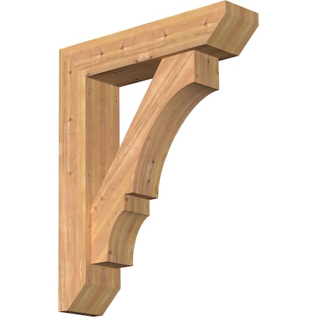 Balboa Slat Smooth Bracket w/ Offset Brace, Western Red Cedar, 7 1/2"W x 32"D x 40"H